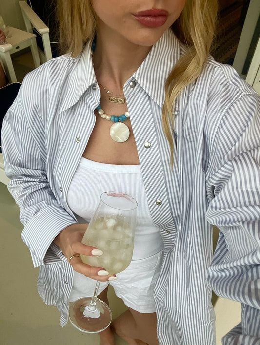 Aquamarine with Pearl