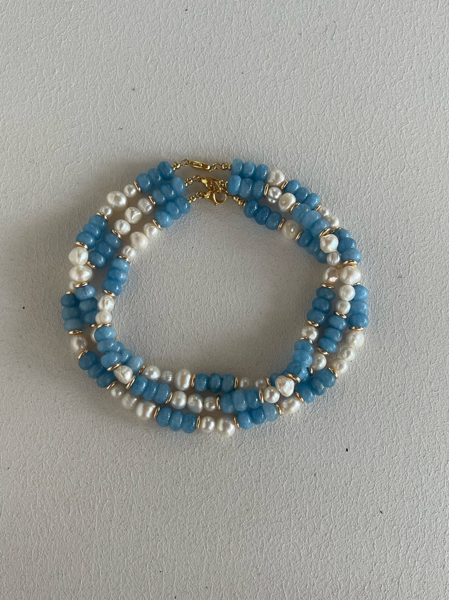 Aquamarine with Gold Spacers