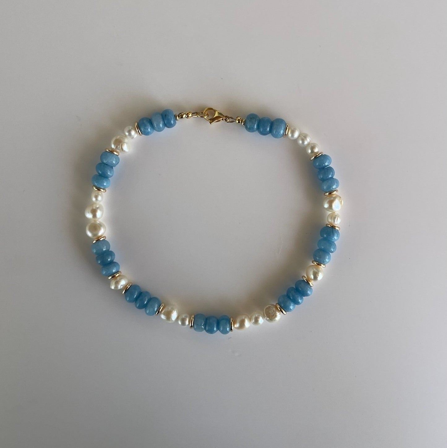 Aquamarine with Gold Spacers