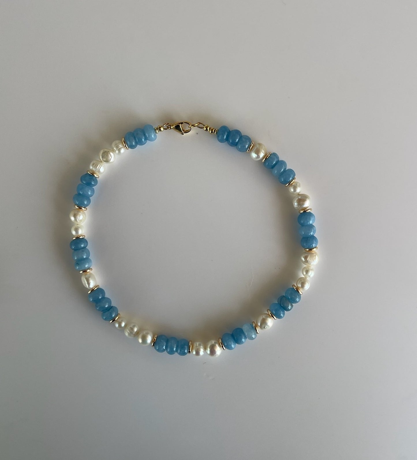 Aquamarine with Gold Spacers