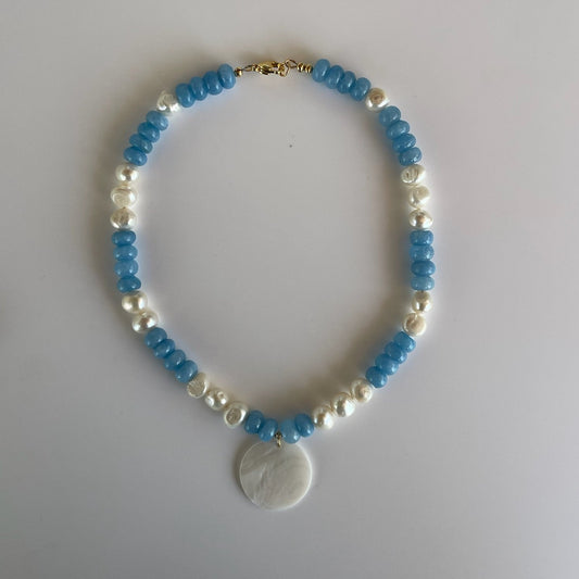 Aquamarine with Pearl